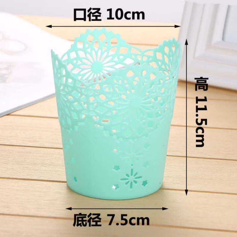 Creative Hollow Roses Μολύβι Θήκη για Γλάστρα Βούρτσα Αποθήκευσης Δοχείο Γραφείο Organizer Πλαστική γραφική θήκη Γραφείο