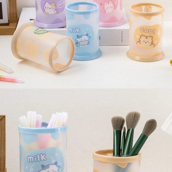 Kawaii Pen Holder Desktop Organizer INS New Fashion Cute Bear Bunny Office Stationery Box Μακιγιάζ Μολύβι Βάση πινέλου