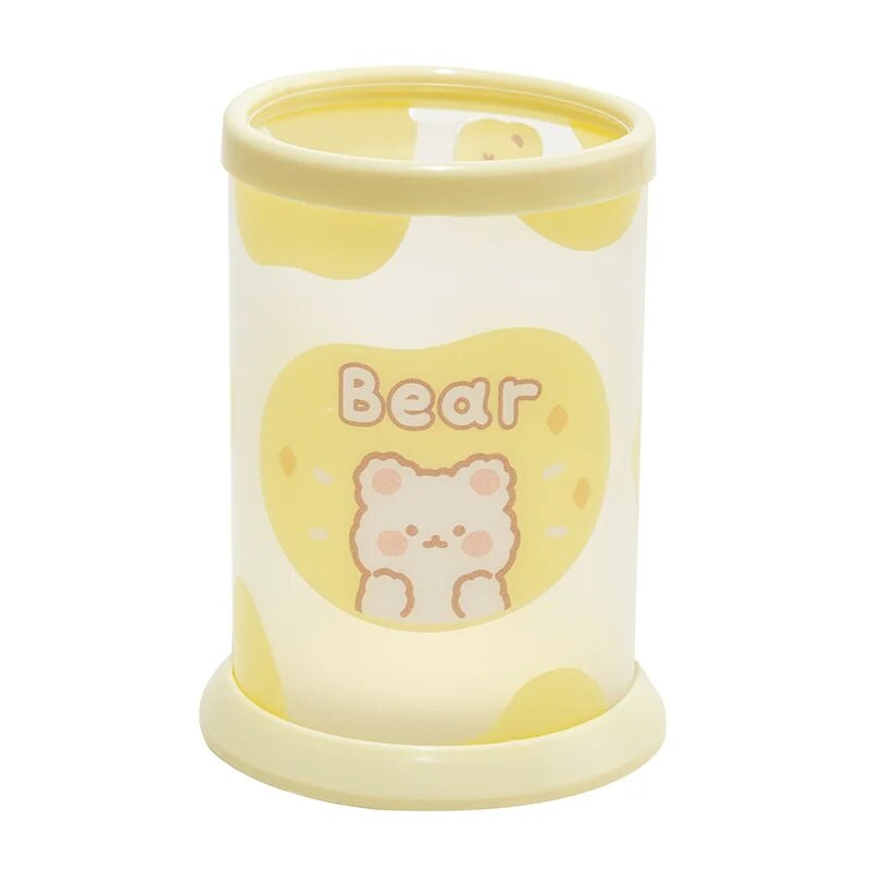 Kawaii pliiatsihoidja lauaarvuti korraldaja INS uus mood armas karujänku kontoritarvete karbi meigipliiatsihoidja pintsli alus