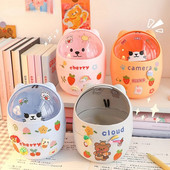 Bear Desktop miskastes uzglabāšanas organizators rakstāmgaldam Mini cute galda organizators plastmasas pildspalvu turētājs Kawaii korejiešu kancelejas piederumu glabātuve