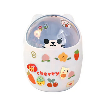 Bear Desktop Trash Can Storage Organizer for Desk Mini Cute Desk Organizer Πλαστική θήκη για στυλό Kawaii Korean Stationery Storage