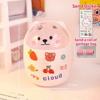 Bear Desktop miskastes uzglabāšanas organizators rakstāmgaldam Mini cute galda organizators plastmasas pildspalvu turētājs Kawaii korejiešu kancelejas piederumu glabātuve