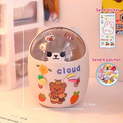 Bear Desktop miskastes uzglabāšanas organizators rakstāmgaldam Mini cute galda organizators plastmasas pildspalvu turētājs Kawaii korejiešu kancelejas piederumu glabātuve