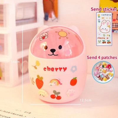 Bear Desktop miskastes uzglabāšanas organizators rakstāmgaldam Mini cute galda organizators plastmasas pildspalvu turētājs Kawaii korejiešu kancelejas piederumu glabātuve