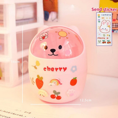 Bear Desktop miskastes uzglabāšanas organizators rakstāmgaldam Mini cute galda organizators plastmasas pildspalvu turētājs Kawaii korejiešu kancelejas piederumu glabātuve