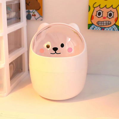 Bear Desktop miskastes uzglabāšanas organizators rakstāmgaldam Mini cute galda organizators plastmasas pildspalvu turētājs Kawaii korejiešu kancelejas piederumu glabātuve