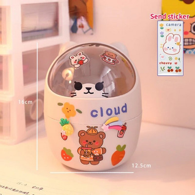 Bear Desktop miskastes uzglabāšanas organizators rakstāmgaldam Mini cute galda organizators plastmasas pildspalvu turētājs Kawaii korejiešu kancelejas piederumu glabātuve