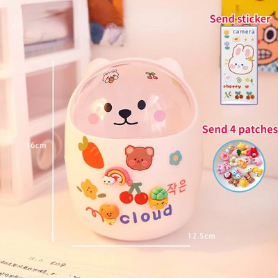 Bear Desktop miskastes uzglabāšanas organizators rakstāmgaldam Mini cute galda organizators plastmasas pildspalvu turētājs Kawaii korejiešu kancelejas piederumu glabātuve