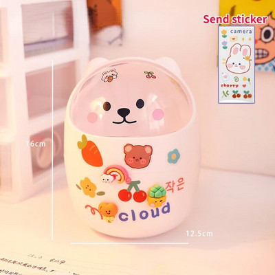 Bear Desktop miskastes uzglabāšanas organizators rakstāmgaldam Mini cute galda organizators plastmasas pildspalvu turētājs Kawaii korejiešu kancelejas piederumu glabātuve