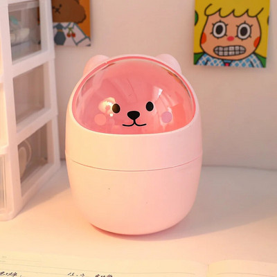 Bear Desktop miskastes uzglabāšanas organizators rakstāmgaldam Mini cute galda organizators plastmasas pildspalvu turētājs Kawaii korejiešu kancelejas piederumu glabātuve