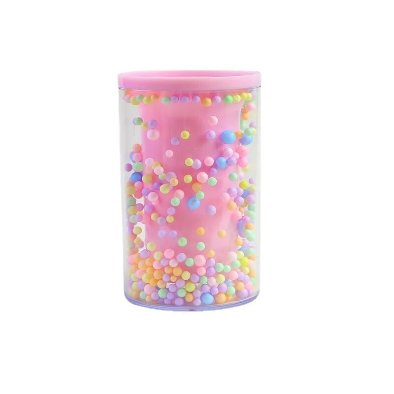 Loominguline vahtpliiatsihoidja Üliõpilaste lauaarvuti ümmargune kandiline läbipaistev akrüülstiilis kaunistustega pliiatsihoidja