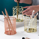 Μεταλλικό διχτυωτό τετράγωνο μολύβι επιτραπέζιου μακιγιάζ Ταξινόμηση οργάνωσης αποθήκευσης Μαύρο ασημί Χρυσό θήκη Καλάθι προμηθειών γραφικής ύλης