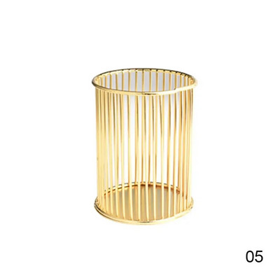 Μεταλλικό διχτυωτό τετράγωνο μολύβι επιτραπέζιου μακιγιάζ Ταξινόμηση οργάνωσης αποθήκευσης Μαύρο ασημί Χρυσό θήκη Καλάθι προμηθειών γραφικής ύλης