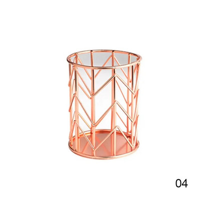 Μεταλλικό διχτυωτό τετράγωνο μολύβι επιτραπέζιου μακιγιάζ Ταξινόμηση οργάνωσης αποθήκευσης Μαύρο ασημί Χρυσό θήκη Καλάθι προμηθειών γραφικής ύλης