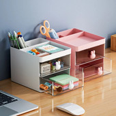 Επιτραπέζιο Storage Box Organizer Τύπος συρταριού Διαφανές ακρυλικό Rabbit Desk Stationery Χέρι Λογαριασμός Storage Rack Επιτραπέζιο θήκη για στυλό