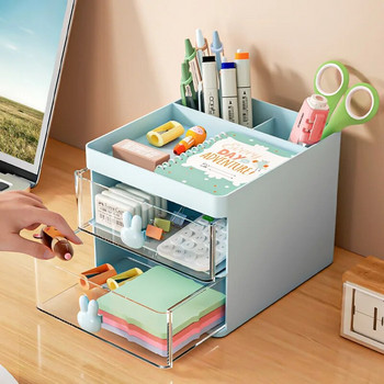 Επιτραπέζιο Storage Box Organizer Τύπος συρταριού Διαφανές ακρυλικό Rabbit Desk Stationery Χέρι Λογαριασμός Storage Rack Επιτραπέζιο θήκη για στυλό