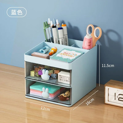 Επιτραπέζιο Storage Box Organizer Τύπος συρταριού Διαφανές ακρυλικό Rabbit Desk Stationery Χέρι Λογαριασμός Storage Rack Επιτραπέζιο θήκη για στυλό