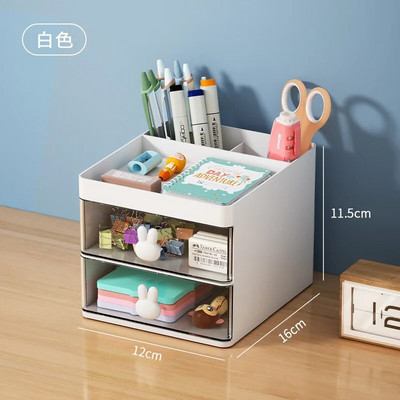 Επιτραπέζιο Storage Box Organizer Τύπος συρταριού Διαφανές ακρυλικό Rabbit Desk Stationery Χέρι Λογαριασμός Storage Rack Επιτραπέζιο θήκη για στυλό
