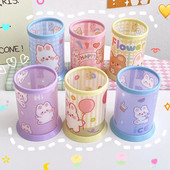 Kawaii caurspīdīgs akrila pildspalvu turētājs darbvirsmas organizators INS jauns modes gudrs lāču zaķis biroja kancelejas piederumu kosmētikas uzglabāšanas kaste