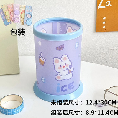 Kawaii caurspīdīgs akrila pildspalvu turētājs darbvirsmas organizators INS jauns modes gudrs lāču zaķis biroja kancelejas piederumu kosmētikas uzglabāšanas kaste