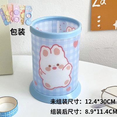 Kawaii caurspīdīgs akrila pildspalvu turētājs darbvirsmas organizators INS jauns modes gudrs lāču zaķis biroja kancelejas piederumu kosmētikas uzglabāšanas kaste