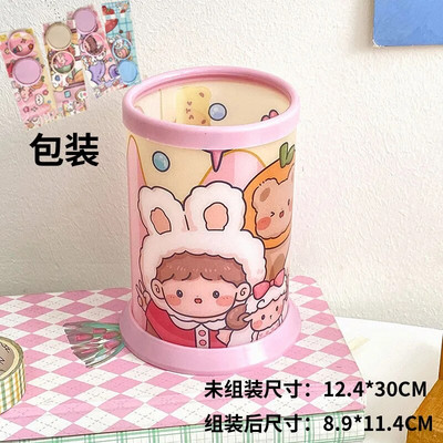 Kawaii caurspīdīgs akrila pildspalvu turētājs darbvirsmas organizators INS jauns modes gudrs lāču zaķis biroja kancelejas piederumu kosmētikas uzglabāšanas kaste