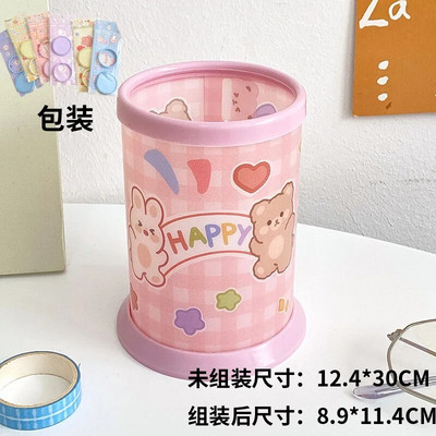 Kawaii caurspīdīgs akrila pildspalvu turētājs darbvirsmas organizators INS jauns modes gudrs lāču zaķis biroja kancelejas piederumu kosmētikas uzglabāšanas kaste