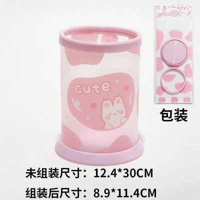 Kawaii caurspīdīgs akrila pildspalvu turētājs darbvirsmas organizators INS jauns modes gudrs lāču zaķis biroja kancelejas piederumu kosmētikas uzglabāšanas kaste