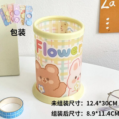 Kawaii caurspīdīgs akrila pildspalvu turētājs darbvirsmas organizators INS jauns modes gudrs lāču zaķis biroja kancelejas piederumu kosmētikas uzglabāšanas kaste