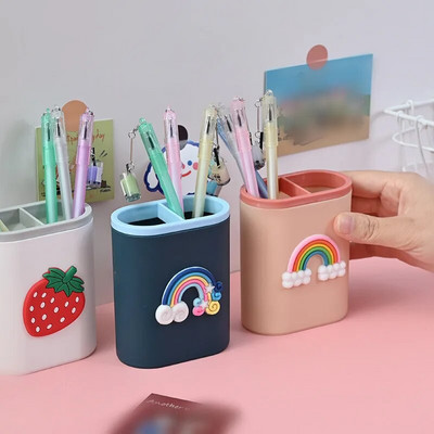 Mini tolltartó koreai kreatív, aranyos rajzfilm ceruza rendszerező, szép írószer tároló doboz diák/irodai asztali szervező