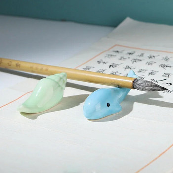 Мини сладко животно Четка за рисуване Поставка за писалка Керамични орнаменти Китайска калиграфия Държач за писалка Занаятчийска писалка Възглавница