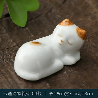 Mini cute dzīvnieku krāsas otu pildspalvas paliktnis keramikas rotājumi ķīniešu kaligrāfija rakstīšanas pildspalvas turētājs Amatniecības pildspalvas spilvens
