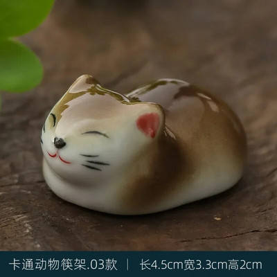 Mini cute dzīvnieku krāsas otu pildspalvas paliktnis keramikas rotājumi ķīniešu kaligrāfija rakstīšanas pildspalvas turētājs Amatniecības pildspalvas spilvens
