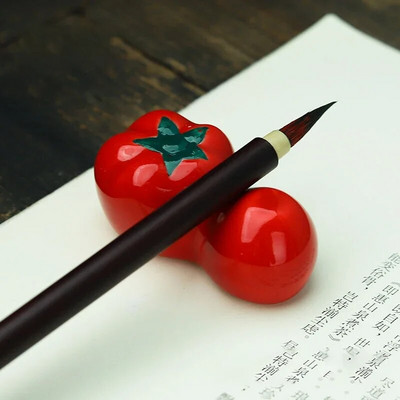 Mini cute dzīvnieku krāsas otu pildspalvas paliktnis keramikas rotājumi ķīniešu kaligrāfija rakstīšanas pildspalvas turētājs Amatniecības pildspalvas spilvens