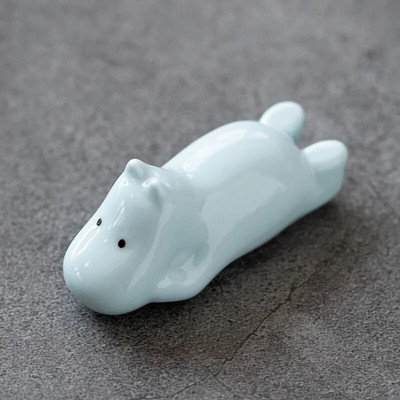 Mini cute dzīvnieku krāsas otu pildspalvas paliktnis keramikas rotājumi ķīniešu kaligrāfija rakstīšanas pildspalvas turētājs Amatniecības pildspalvas spilvens