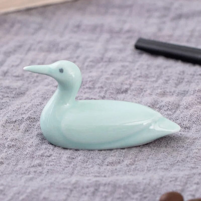 Mini cute dzīvnieku krāsas otu pildspalvas paliktnis keramikas rotājumi ķīniešu kaligrāfija rakstīšanas pildspalvas turētājs Amatniecības pildspalvas spilvens