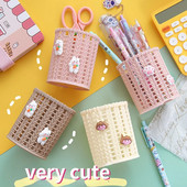 Radošs, imitējošs rotangpalmas pildspalvu turētājs jauks zīmuļa futrālis, kastīte, rakstāmgalda organizators grima otu uzglabāšana kancelejas piederumu biroja skolas piederumi