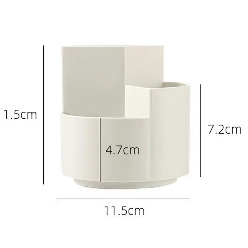 Pöörake multifunktsionaalne deformatsioonivastane ümmargune kontoritarvete karp, pliiatsihoidik, 3 võrehoidja, pliiatsihoidja