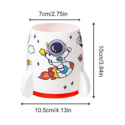 Jauks pildspalvu turētājs Rocket Ship zīmuļa kauss ar astronautu uzlīmju zīmuļu turētāju, liela ietilpība grima otiņai rakstīšanas otiņa