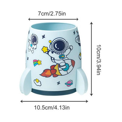 Jauks pildspalvu turētājs Rocket Ship zīmuļa kauss ar astronautu uzlīmju zīmuļu turētāju, liela ietilpība grima otiņai rakstīšanas otiņa