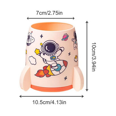 Jauks pildspalvu turētājs Rocket Ship zīmuļa kauss ar astronautu uzlīmju zīmuļu turētāju, liela ietilpība grima otiņai rakstīšanas otiņa