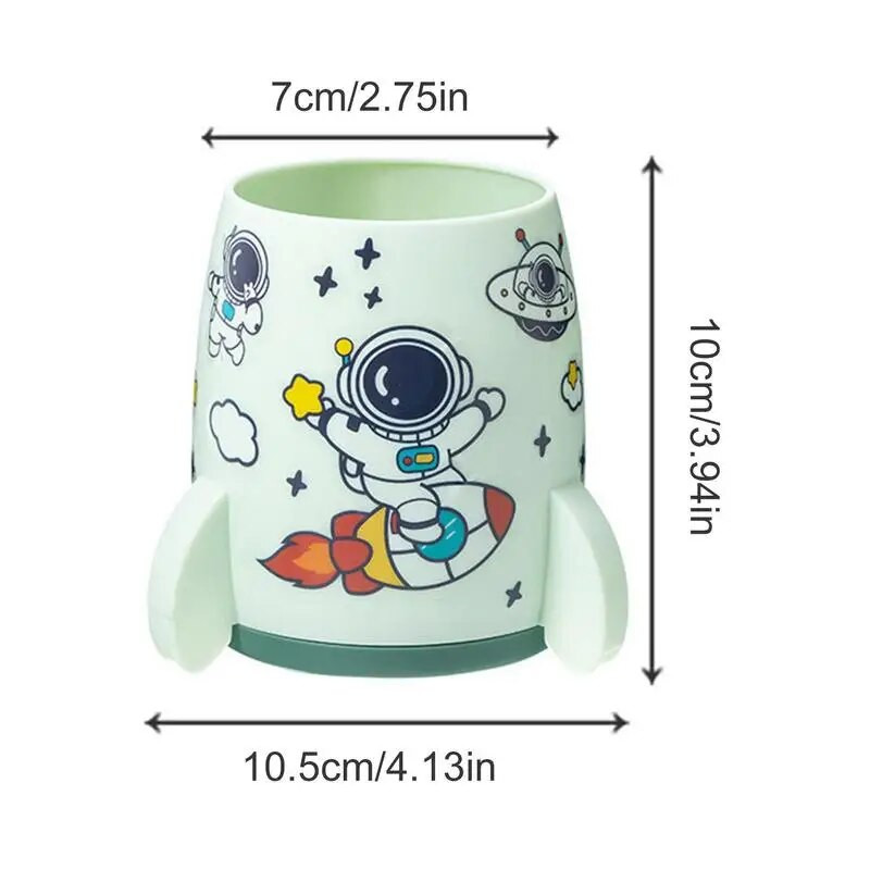 Jauks pildspalvu turētājs Rocket Ship zīmuļa kauss ar astronautu uzlīmju zīmuļu turētāju, liela ietilpība grima otiņai rakstīšanas otiņa