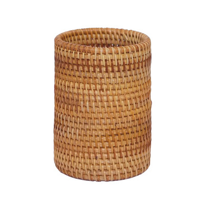 Ručne tkaný držiak na perá, drevený ratan, kontajner na písacie potreby, úložný box, organizér, kancelária, školský stôl, doplnky, dekorácia