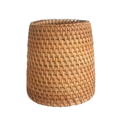 Ručne tkaný držiak na perá, drevený ratan, kontajner na písacie potreby, úložný box, organizér, kancelária, školský stôl, doplnky, dekorácia