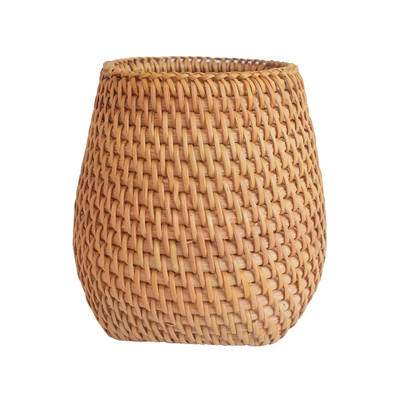 Ručne tkaný držiak na perá, drevený ratan, kontajner na písacie potreby, úložný box, organizér, kancelária, školský stôl, doplnky, dekorácia