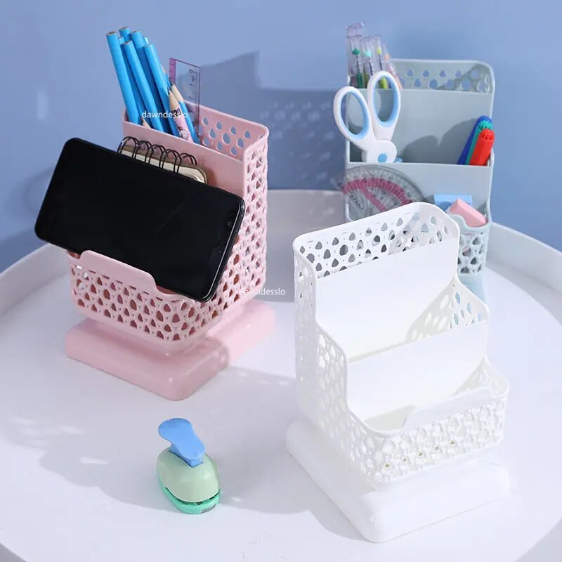 Hollow Desk Organizer Desktop Storage Box Βάση γραφικής ύλης Πολυλειτουργική βάση Τηλεφώνου Αναλώσιμα γραφείου Επιτραπέζιο σετ Θήκη στυλό
