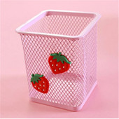 1 τμχ Ροζ Μεταλλική θήκη για στυλό Organiser γραφείου Καλλυντικό τετράγωνο μολύβι Βάση για στυλό Δοχείο γραφικής ύλης Σχολικά είδη