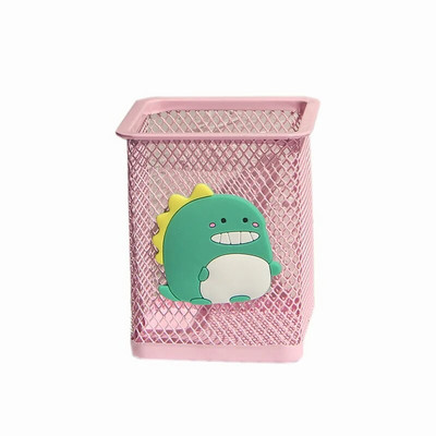 1 τμχ Ροζ Μεταλλική θήκη για στυλό Organiser γραφείου Καλλυντικό τετράγωνο μολύβι Βάση για στυλό Δοχείο γραφικής ύλης Σχολικά είδη