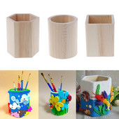 Organizator de birou bricolaj, cutie de depozitare stilou din lemn de birou, cutie de depozitare pentru creion, suport pentru pix, recipient pentru perie de machiaj, rechizite de papetărie pentru școală acasă