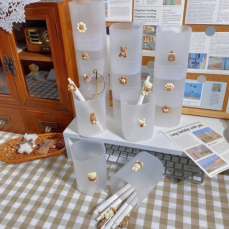 1Pc 2023 Θήκη για στυλό Οργάνωση γραφείου Χαριτωμένα επιστολόχαρτα Σχολικά είδη Αξεσουάρ γραφείου Αξεσουάρ μακιγιάζ Θήκη για μολύβι Βάση πινέλου